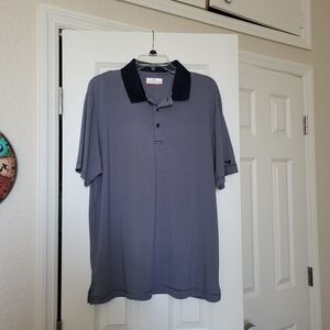 Grand Slam Navy and White Striped Polo Shirt